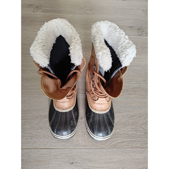 Sorel Winter Carnival Boots Womens 9 Brown Black Ripstop Lace Up Logo NL3483-224 - Picture 2 of 10